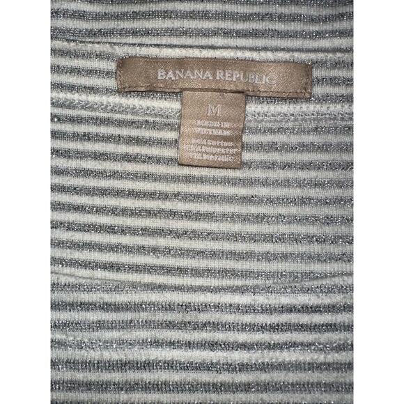 Banana Republic White and Silver Long Sleeve top Medium - Picture 4 of 4